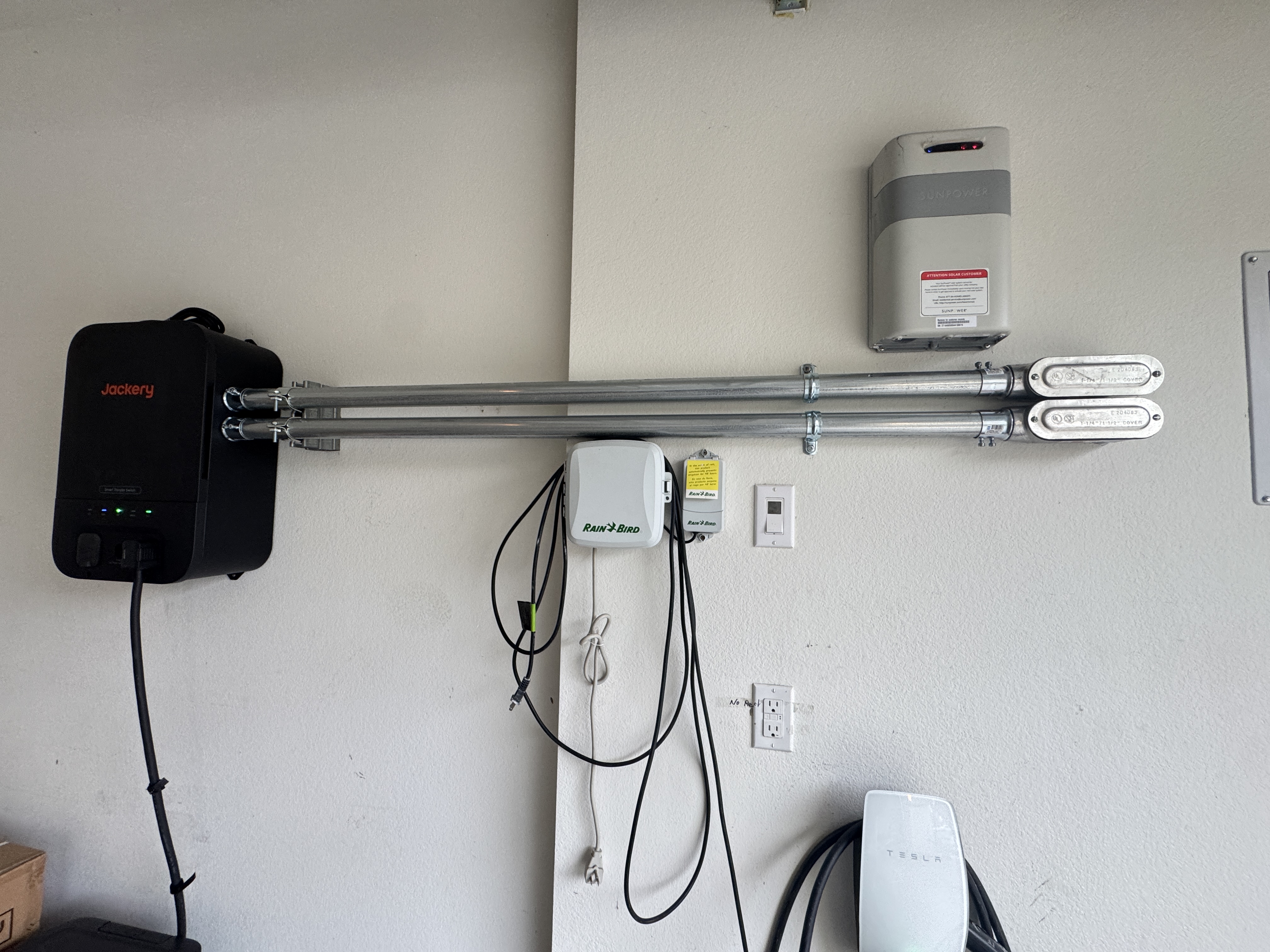 Tesla Wall Connector + Home Battery — Garage Install